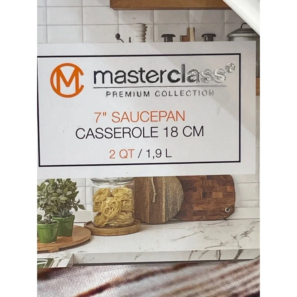 Master Class Cookware 8-Pc. Set Casserole & Saucepan With Glass Vented Lids NEW